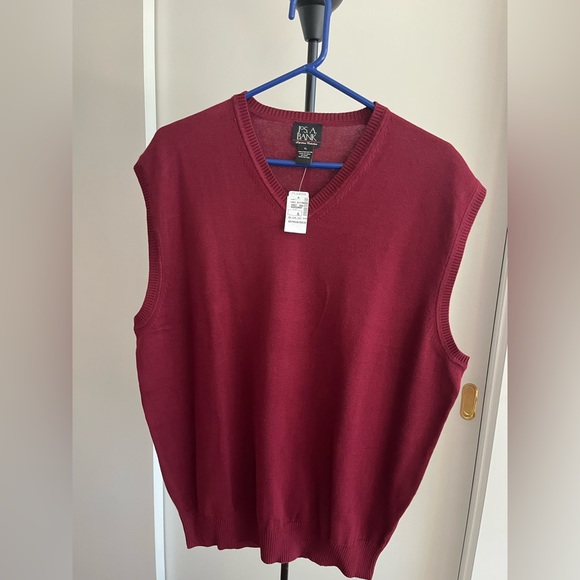 NWT Jos A Bank Signature Collection Pima cotton sweater vest burgundy wine 🍷 XL - Picture 6 of 6